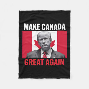 Make Canada Great Again Funny Trump Canadian Flag Fleece Blanket