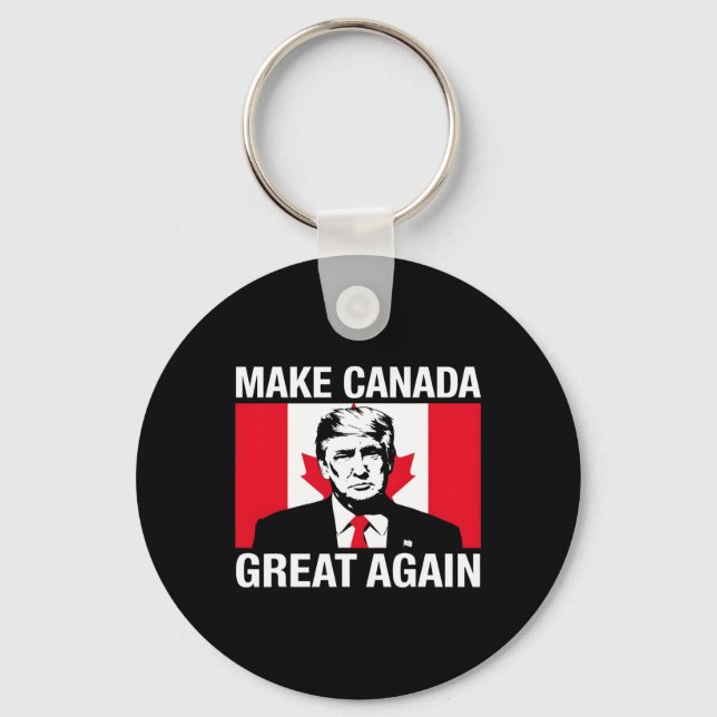 Make Canada Great Again Funny Trump Canadian Flag  Key Ring (Front)