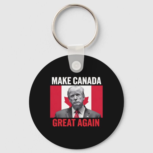 Make Canada Great Again Funny Trump Canadian Flag  Key Ring (Front)