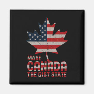 Make Canada The 51st Us State American Flag Leaf A Magnet