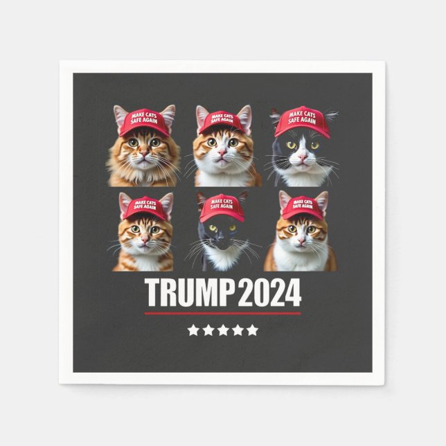 Make Cats Safe Again Maga Trump Election Napkin (Front)