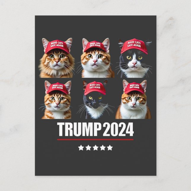 Make Cats Safe Again Maga Trump Election Postcard (Front)