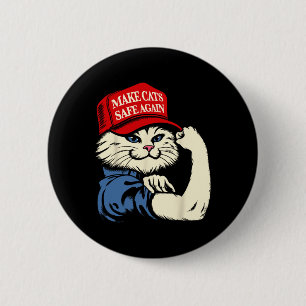 Make Cats Safe Again Red Hat Cats For Trump Presid 6 Cm Round Badge