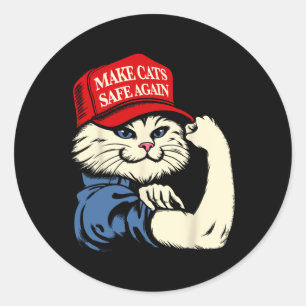Make Cats Safe Again Red Hat Cats For Trump Presid Classic Round Sticker