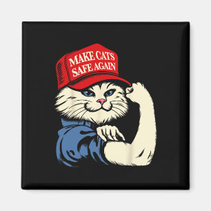 Make Cats Safe Again Red Hat Cats For Trump Presid Magnet