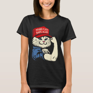 Make Cats Safe Again Red Hat Cats For Trump Presid T-Shirt