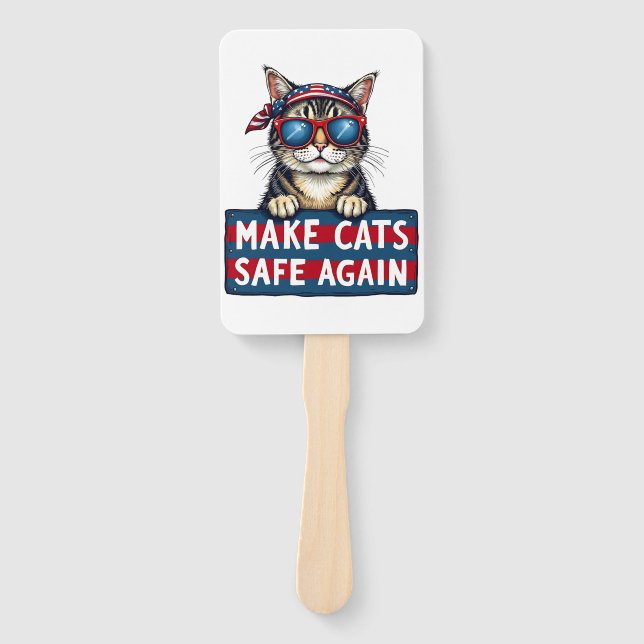 Make Cats Safe Again Trump Election Vote   Hand Fan (Front)