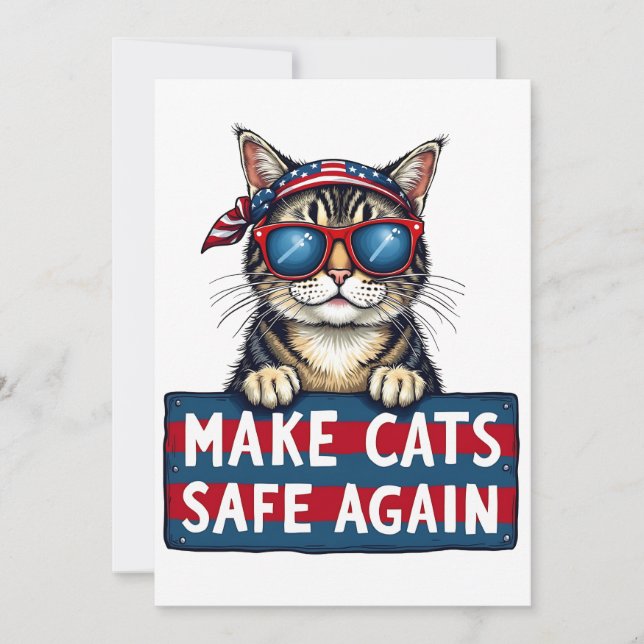 Make Cats Safe Again Trump Election Vote   Save The Date (Front)