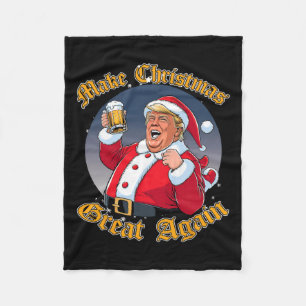 Make Christmas Great Again 2024 Trump Funny Trump  Fleece Blanket