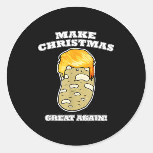 Make Christmas Great Again Christmas Potato Trump Classic Round Sticker