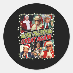 Make Christmas Great Again Donald Trump Mega  Classic Round Sticker