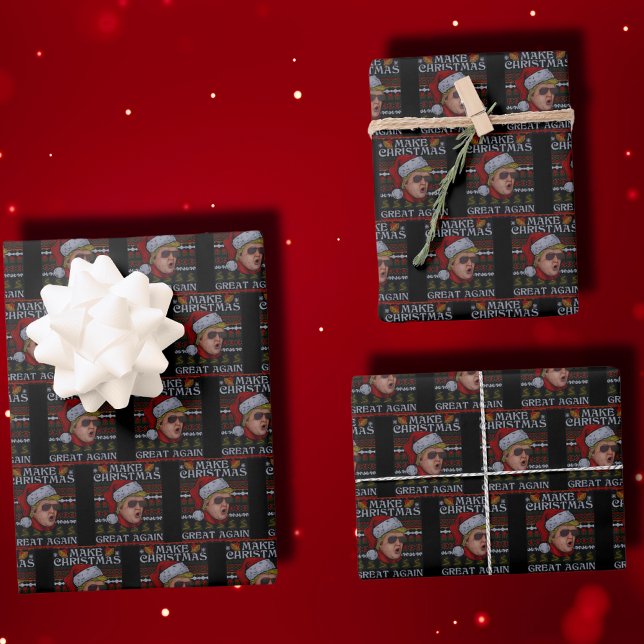 Make Christmas Great Again Donald Trump Wrapping Paper Sheet (Creator Uploaded)