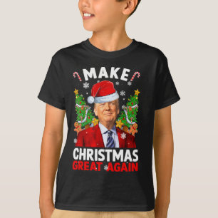 Make Christmas Great Again Funny Donald Trump Sant T-Shirt