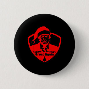 Make Christmas Great Again Funny President Trump  6 Cm Round Badge
