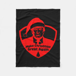 Make Christmas Great Again Funny President Trump M Fleece Blanket