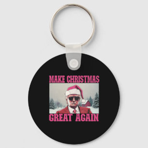 Make Christmas Great Again Funny Santa Claus Trump Key Ring
