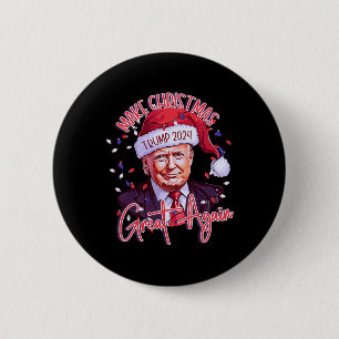 Make Christmas Great Again Funny Santa Trump 2024  6 Cm Round Badge