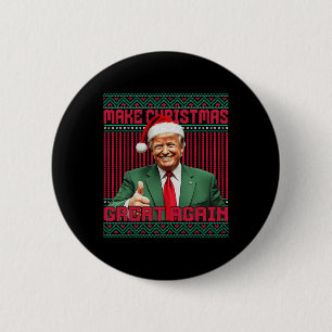 Make Christmas Great Again Funny Santa Trump 2024 6 Cm Round Badge