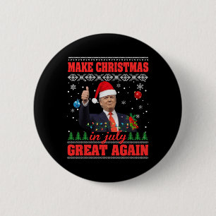 Make Christmas Great Again Funny Santa Trump 2024  6 Cm Round Badge