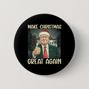 Make Christmas Great Again Funny Santa Trump 2024 6 Cm Round Badge