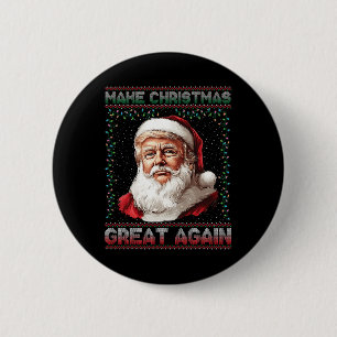 Make Christmas Great Again Funny Santa Trump 2024  6 Cm Round Badge