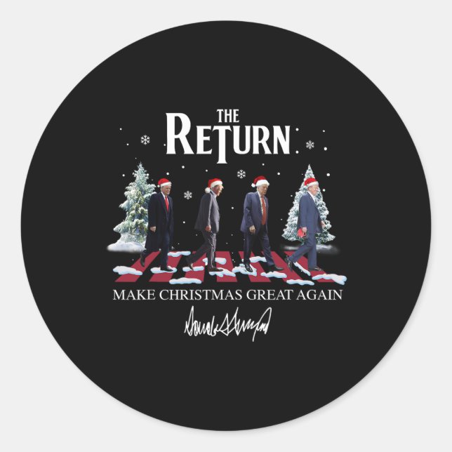 Make Christmas Great Again Funny Santa Trump 2024  Classic Round Sticker (Front)