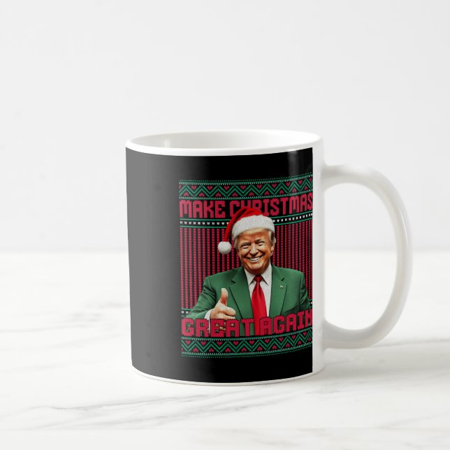 Make Christmas Great Again Funny Santa Trump 2024  Coffee Mug (Right)