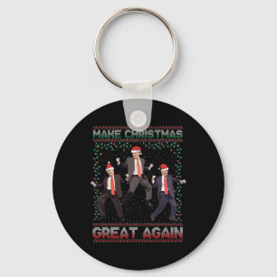 Make Christmas Great Again Funny Santa Trump 2024 Key Ring