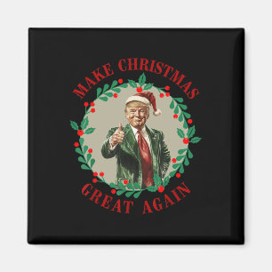 Make Christmas Great Again Funny Santa Trump 2024 Magnet