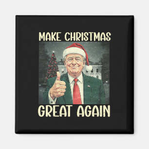 Make Christmas Great Again Funny Santa Trump 2024 Magnet