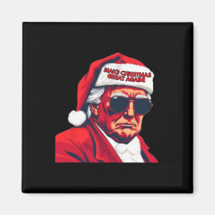 Make Christmas Great Again Funny Santa Trump 2024  Magnet