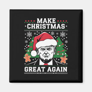 Make Christmas Great Again Funny Santa Trump 2024 Magnet