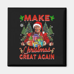 Make Christmas Great Again Funny Santa Trump 2024 Magnet