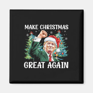 Make Christmas Great Again Funny Santa Trump 2024  Magnet