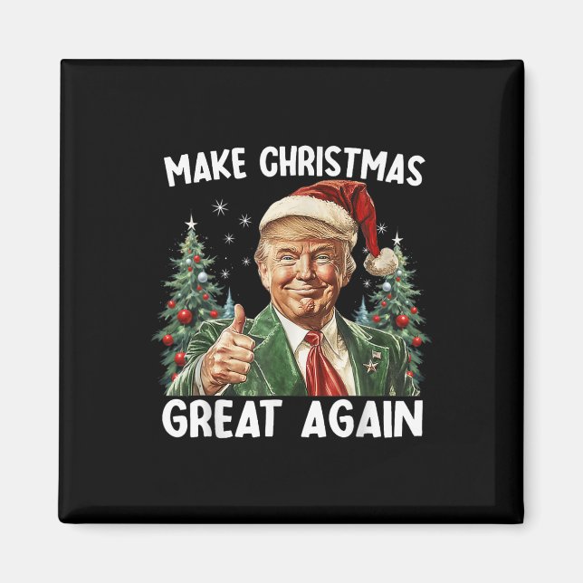 Make Christmas Great Again Funny Santa Trump 2024  Magnet (Front)