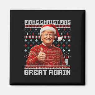 Make Christmas Great Again Funny Santa Trump 2024  Magnet