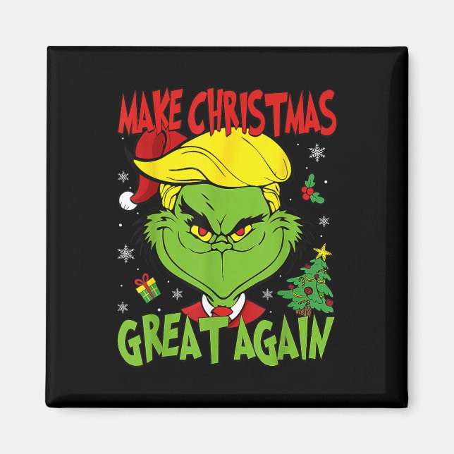 Make Christmas Great Again Funny Santa Trump 2024  Magnet (Front)