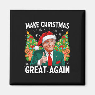 Make Christmas Great Again Funny Santa Trump 2024 Magnet