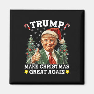 Make Christmas Great Again Funny Santa Trump 2024  Magnet