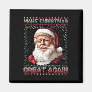 Make Christmas Great Again Funny Santa Trump 2024 Magnet