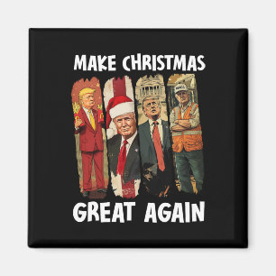 Make Christmas Great Again Funny Santa Trump 2024 Magnet