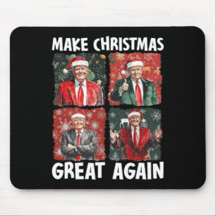 Make Christmas Great Again Funny Santa Trump 2024  Mouse Pad