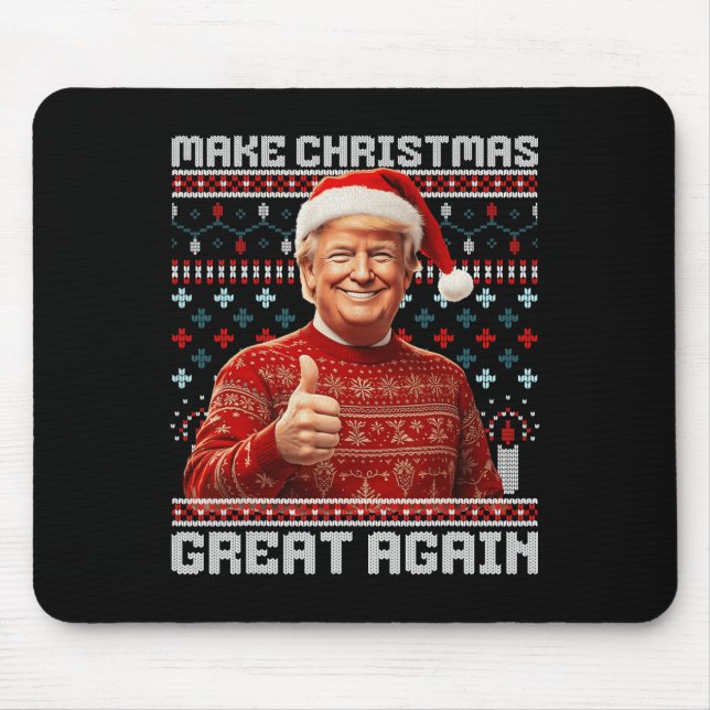 Make Christmas Great Again Funny Santa Trump 2024  Mouse Pad (Front)