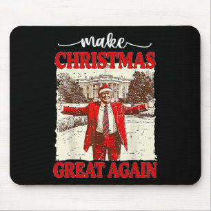 Make Christmas Great Again Funny Santa Trump 2024  Mouse Pad