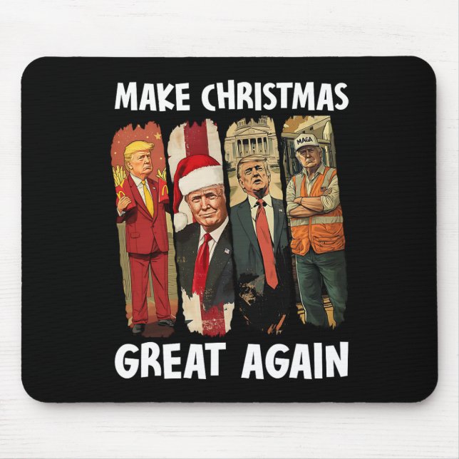 Make Christmas Great Again Funny Santa Trump 2024  Mouse Pad (Front)
