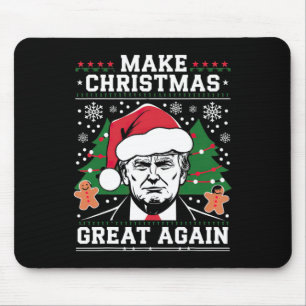 Make Christmas Great Again Funny Santa Trump 2024 Mouse Pad