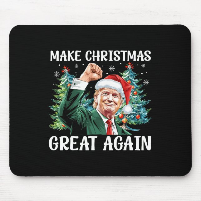 Make Christmas Great Again Funny Santa Trump 2024  Mouse Pad (Front)