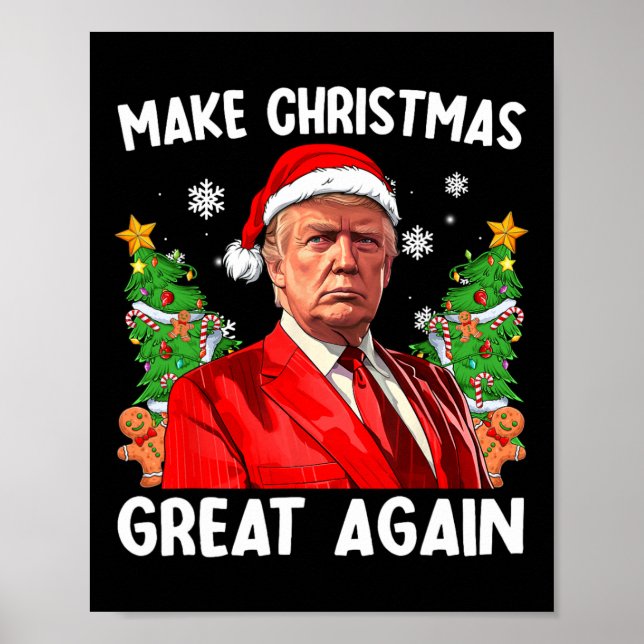 Make Christmas Great Again Funny Santa Trump 2024  Poster (Front)