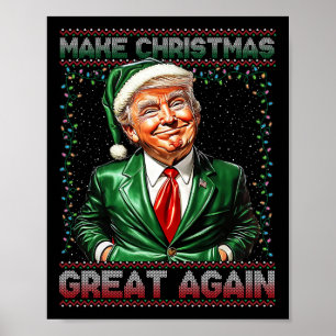 Make Christmas Great Again Funny Santa Trump 2024  Poster