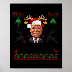 Make Christmas Great Again Funny Santa Trump 2024 Poster